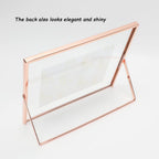 Ahago Rose Gold Floating Frame (8X10   , Horizontal), For Picture 7X9, 6X8, 5X7, Tabletop Shelf Photo Frame, Home Or Office Deco