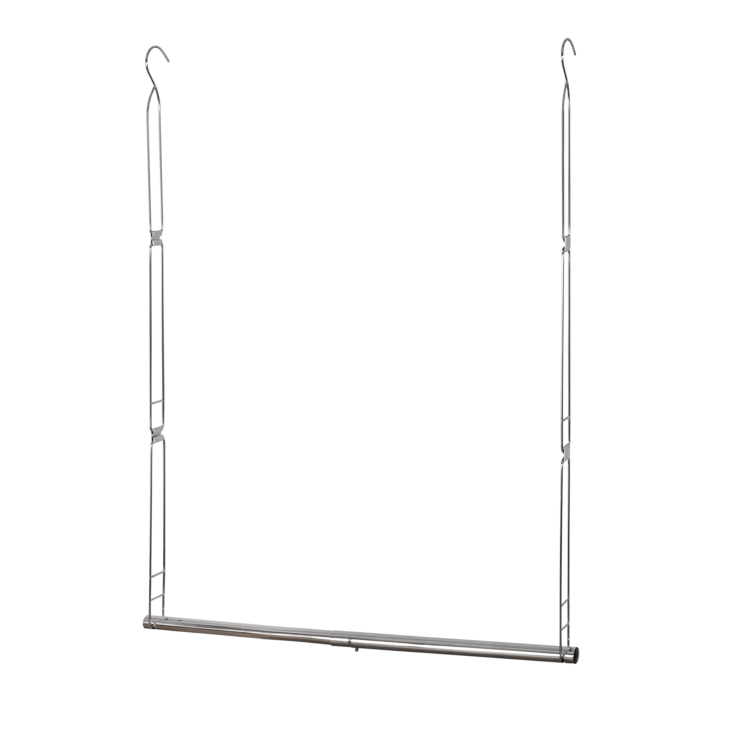 STORAGE MANIAC Hanging Closet Rod, Adjustable Width and Height Closet Hanging Organizer, Space-Saving Clothes Hanging Bar, Close
