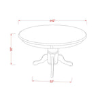 East West Furniture SHAN3-BLK-LC 3 Piece Dining Set Contains a Round Dining Room Table with Pedestal and 2 Faux Leather Upholstered Chairs, 42x42 Inch, Black