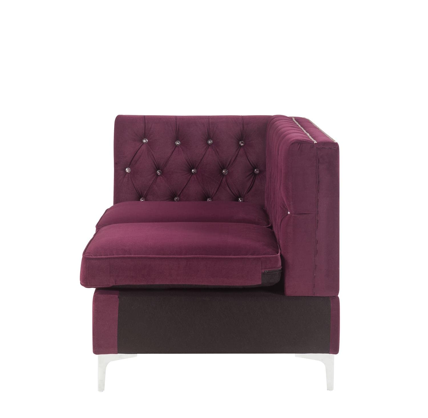 acme Jaszira Purple Modular Loveseat with 2 Pillows