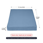 Covers & All Square Outdoor Cushion Covers For Patio Furniture Sets, Water, Tear & Uv Resistant Polyester Cushion Slipcover With Zippers (Pack Of 2) (16' L X 16' W X 4' Thick, Sky Blue)