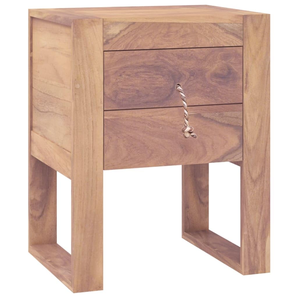 vidaXL Colonial-Style Bedside Cabinet - Solid Teak Wood Bedroom Furniture with Drawer - Rustic Charm Nightstand