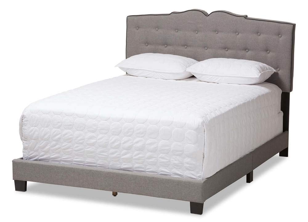 Baxton Studio Vivienne Modern and Contemporary Light Grey Fabric Upholstered Full Size Bed