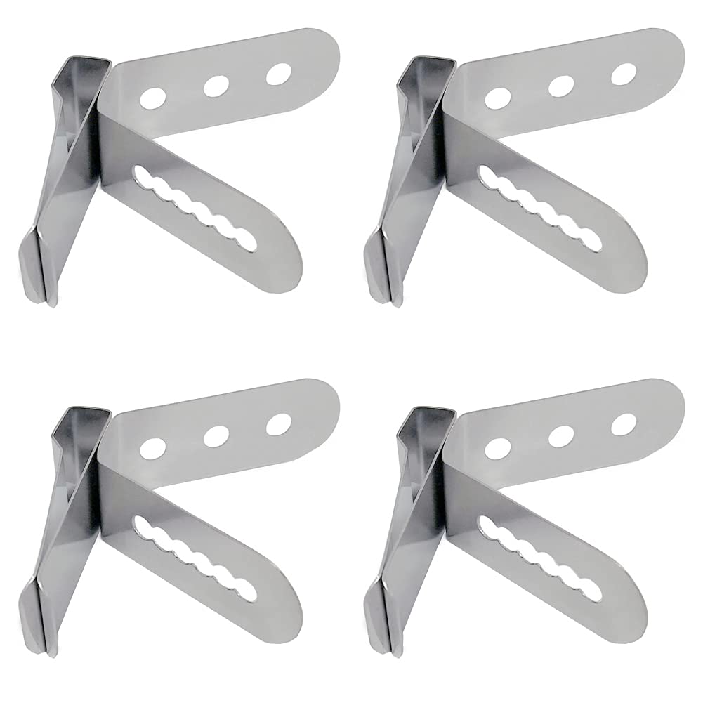 4 Pieces Thermometer Probe Clip Thermometer Probe Holder Clip Stainless Steel Thermometer Probe Holder Mutifunctional Probe Clip