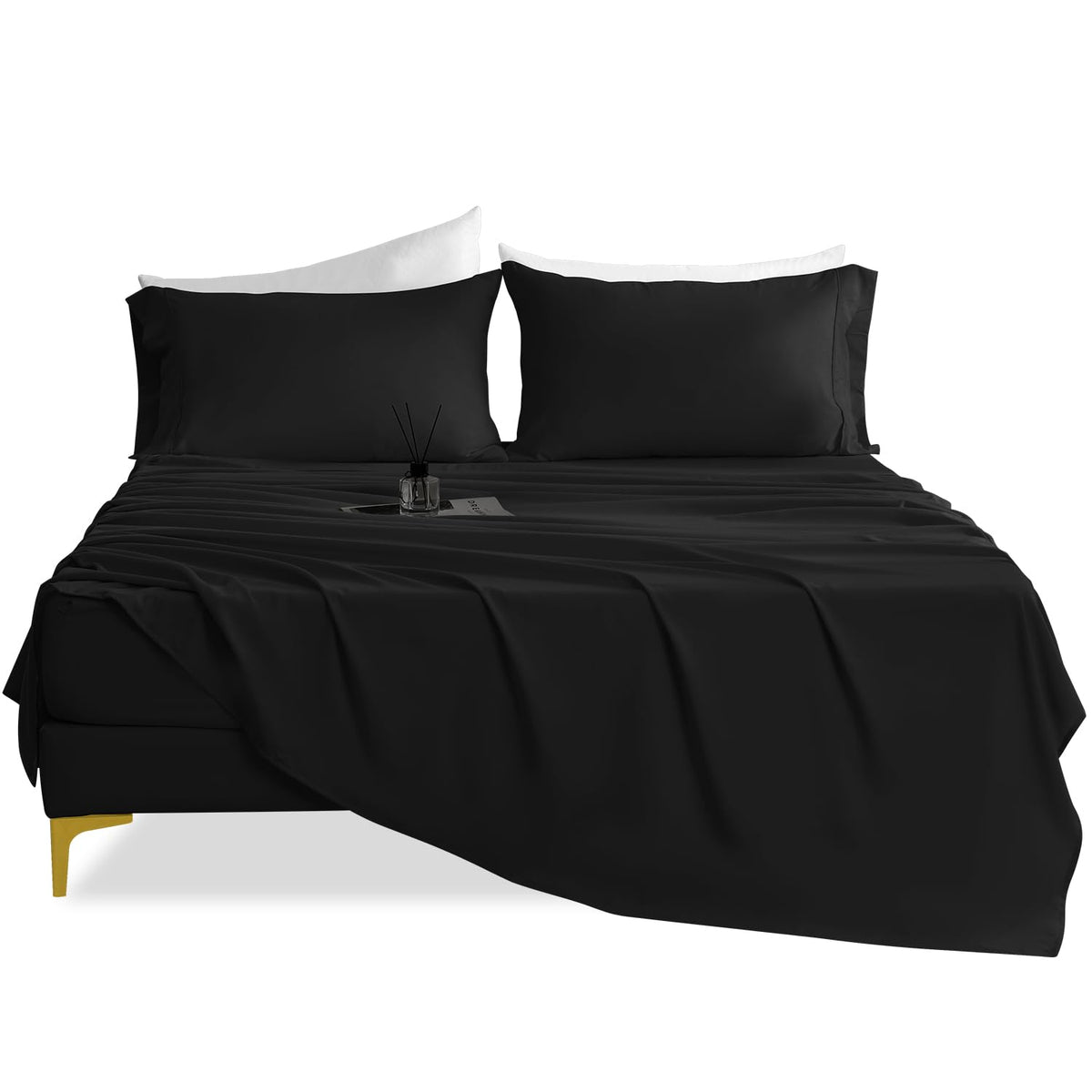 Cozysmile California King Size Sheet Set - Luxury 4 Piece Breathable Soft Sheets For King Size Bed, 16'' Deep Pocket Wrinkle Fre