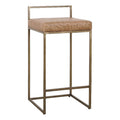 Kosas Home Belfort 26" Leather & Metal Counter Stool in Chestnut/Brass
