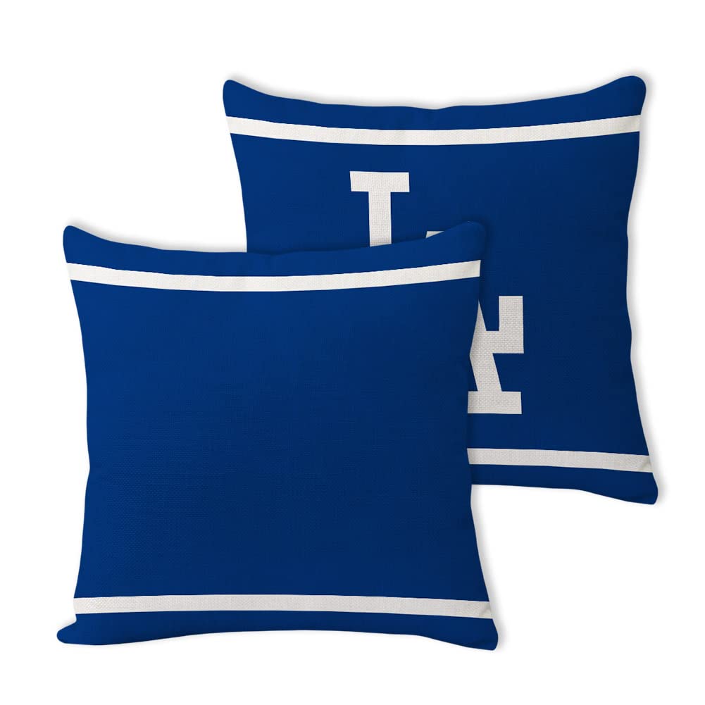 2Pcs Baseball Style Throw Pillow Covers 18 X 18 Inch Linen Material Pillow Case Decoration For Chicago Home Sofa Couch