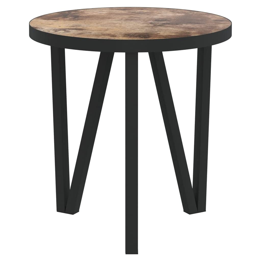 vidaXL Modern Industrial-Style Tea Table Made from MDF and Coated Steel in Black and Yellow, Versatile for Home or Office Use