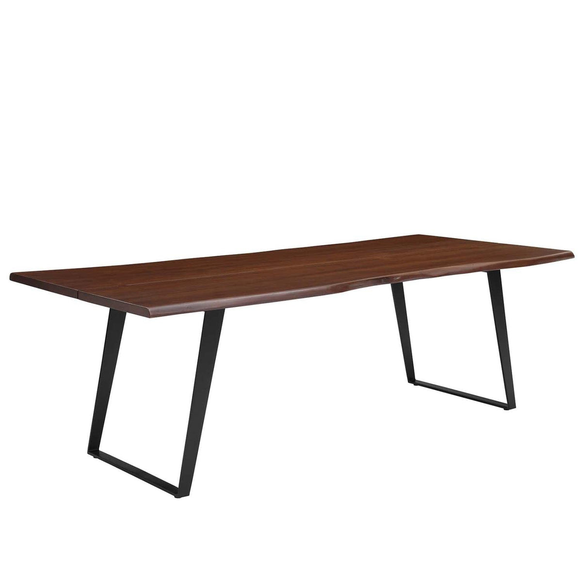 Modway Viggo 96&Quot; Live Edge Acacia Wood Rectangular Dining Table In Black Walnut