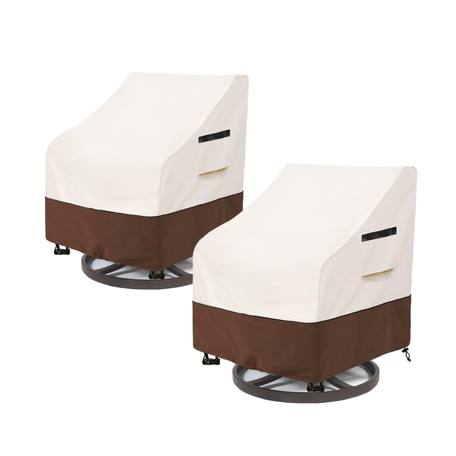 Aacabo Outdoor Swivel Lounge Chair Cover 2 Pack,Waterproof Patio Chair Covers,27.5W X 32.5 D X 39 H Inches Outdoor Patio Rocking
