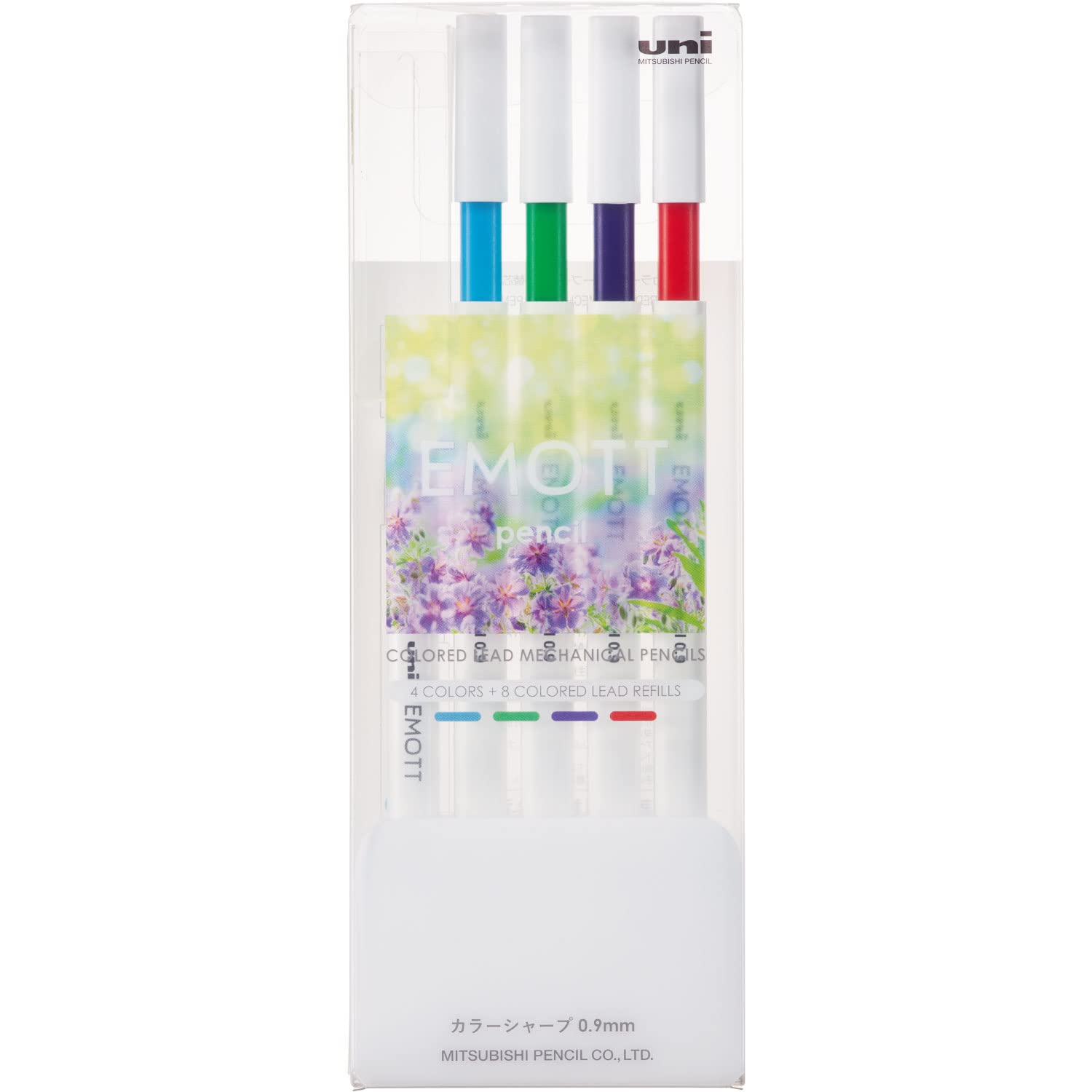 Mitsubishi Pencil M9Em4Cl.No1 Emott Pencil With Sharp Color Lead, 0.9, 4 Colors, No.1, Refreshing Color