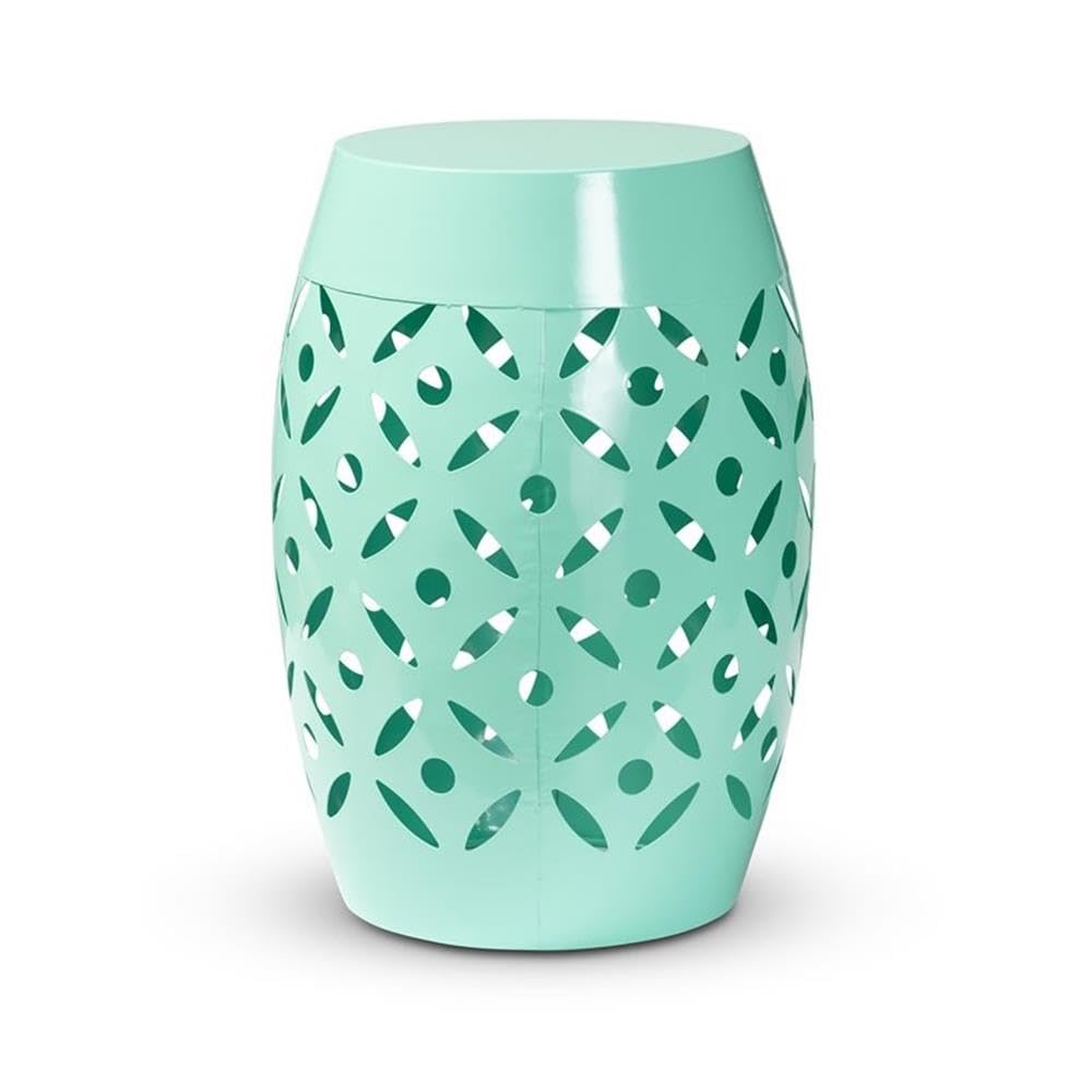 Baxton Studio Hallie Modern and Contemporary Aqua Finished Metal Outdoor Side Table Metal/Aqua