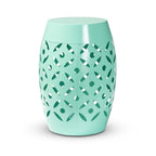 Baxton Studio Hallie Modern and Contemporary Aqua Finished Metal Outdoor Side Table Metal/Aqua