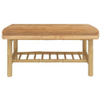vidaXL Bamboo Patio Coffee Table - Durable, Easy-to-Clean Outdoor Table with Natural Finish and Sturdy Tabletop Ideal for Garden, Patio, Outdoor Decor