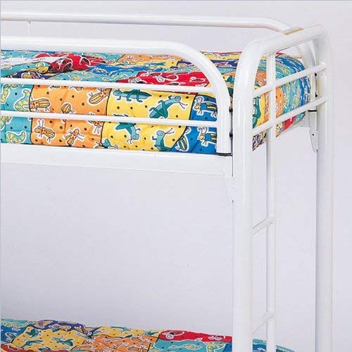 Coaster Home Furnishings Morgan Twin Over Twin Sturdy Metal Modern Bunk Bed Heavy Duty Steel Welded Slat Frame Easy Assembly White 2256W