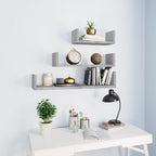 vidaXL Wall Shelves 3 Pcs, Floating Shelves, Display Shelves, Wall Mounted Shelves for Book DVD Photo Frame Trophy Display, Modern, Concrete Gray