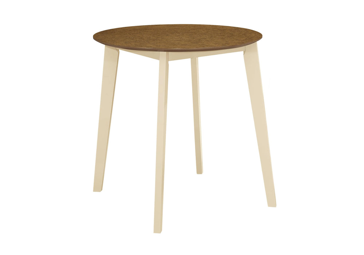 Monarch Specialties 1326 Table, 30' Round, Small, Kitchen, Dining Room, Oak and Cream, Wood Legs Table-30 Dia Veneer Top, 30' L x 30' W x 29.5' H