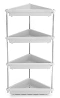 Kavira Corner Shelf For Bathroom| Triangle Rack For Storage|Plastic Shelf For Bathroom, Kitchen (White, 4L)