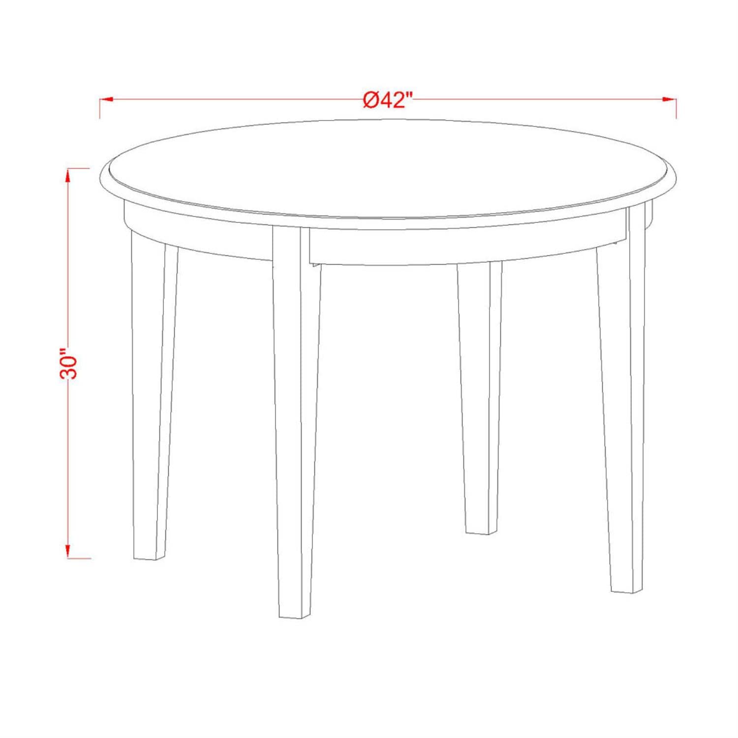 East West Furniture BOST3-CAP-LC 3 Piece Modern Dining Table Set Contains a Round Kitchen Table and 2 Faux Leather Dining Room Chairs, 42x42 Inch, Cappuccino