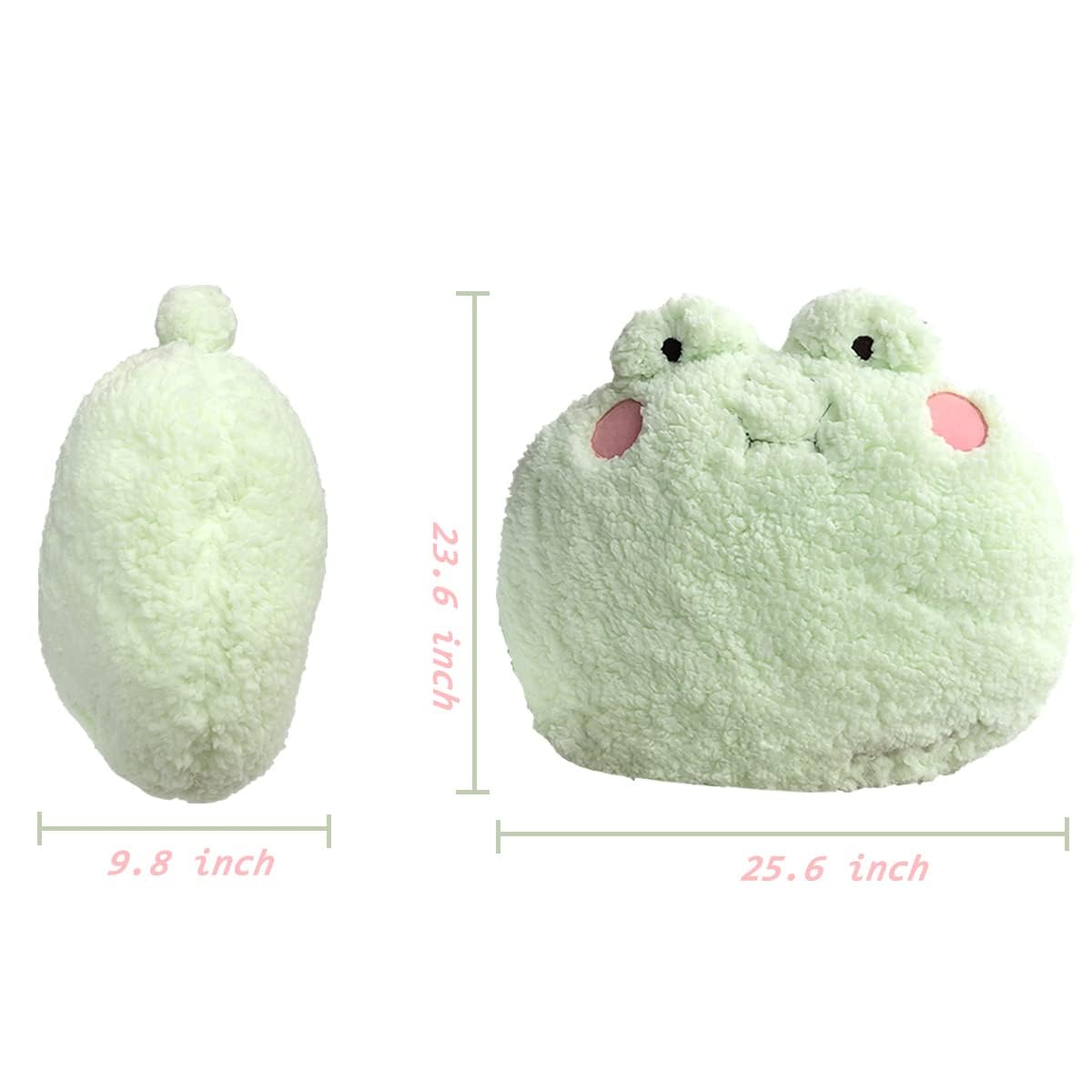 Dxde4U Frog Plush Pillow, Giant Frog Stuffed Animal (25.6 * 23.6 Inch), Adorable Jumbo Frog Plush Toy Hugging Pillow, Home Cushi
