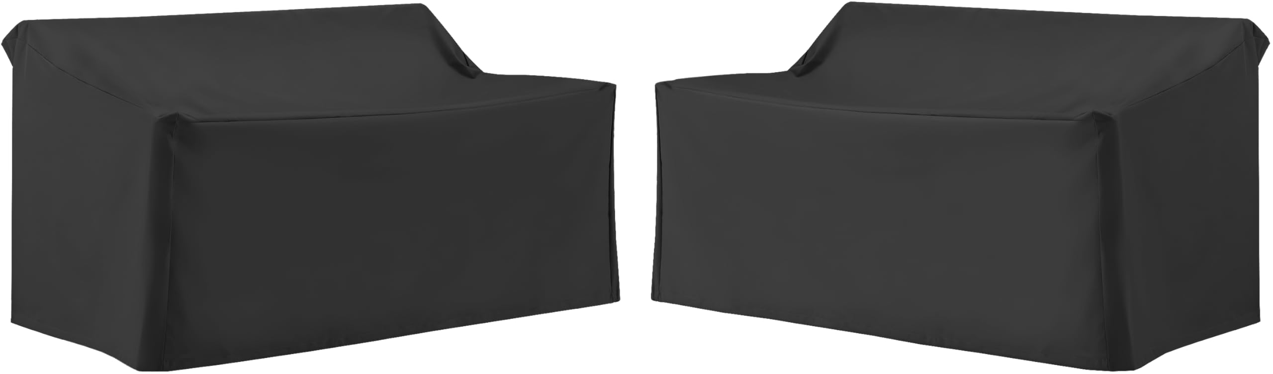 Crosley Furniture Patio Furniture Covers, Waterproof 2-Piece Outdoor Loveseat Cover Set For Backyard, Black