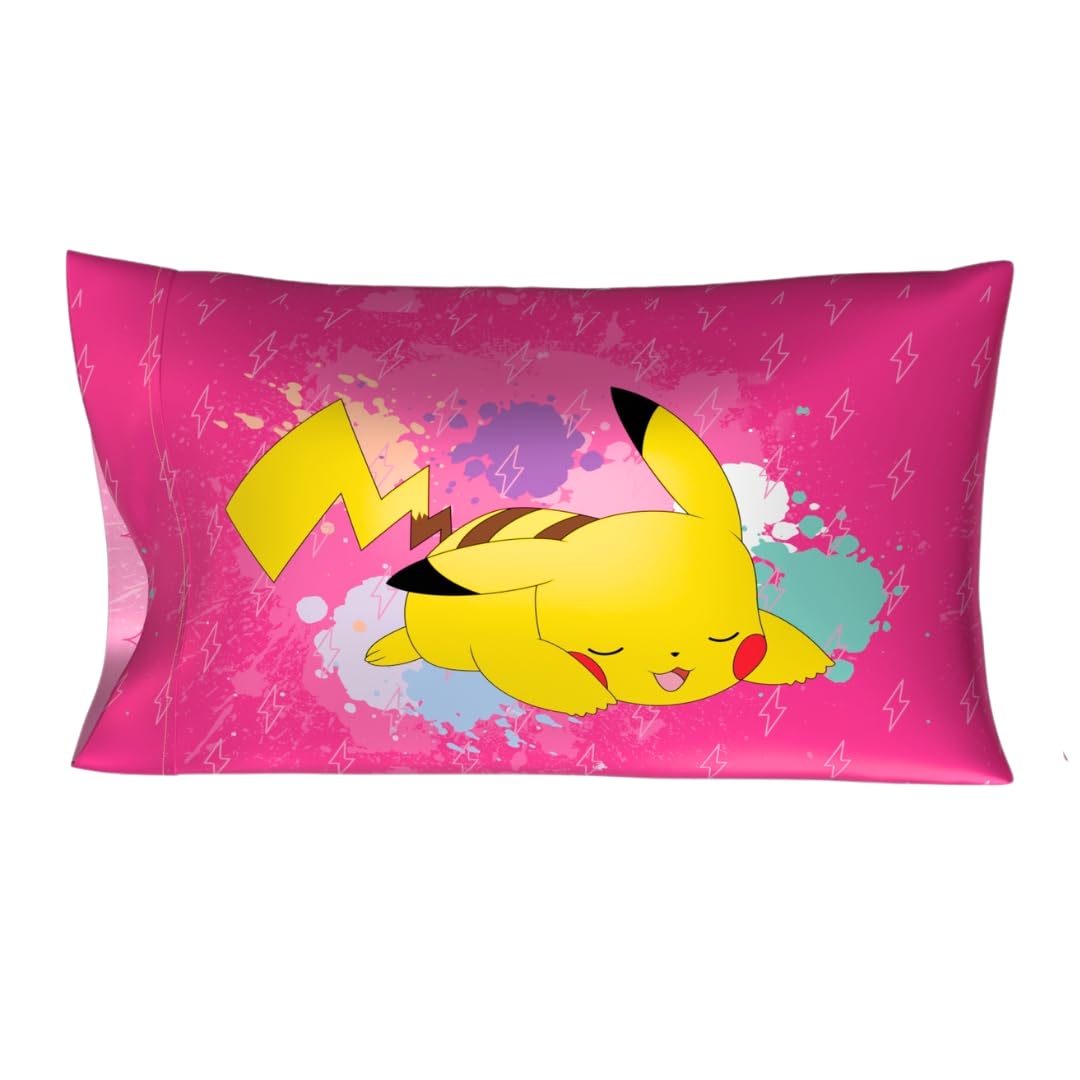 Franco Collectibles Pokemon Girl Anime Beauty Silky Satin Standard Reversible Pillowcase Cover 20X30 For Hair And Skin, (Officia