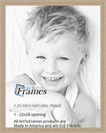 ArtToFrames 22x28 Inch Brown Picture Frame, This 1.25 Custom Poster Frame is Natural Oak - Barnwood Style, for Your Art or Photo