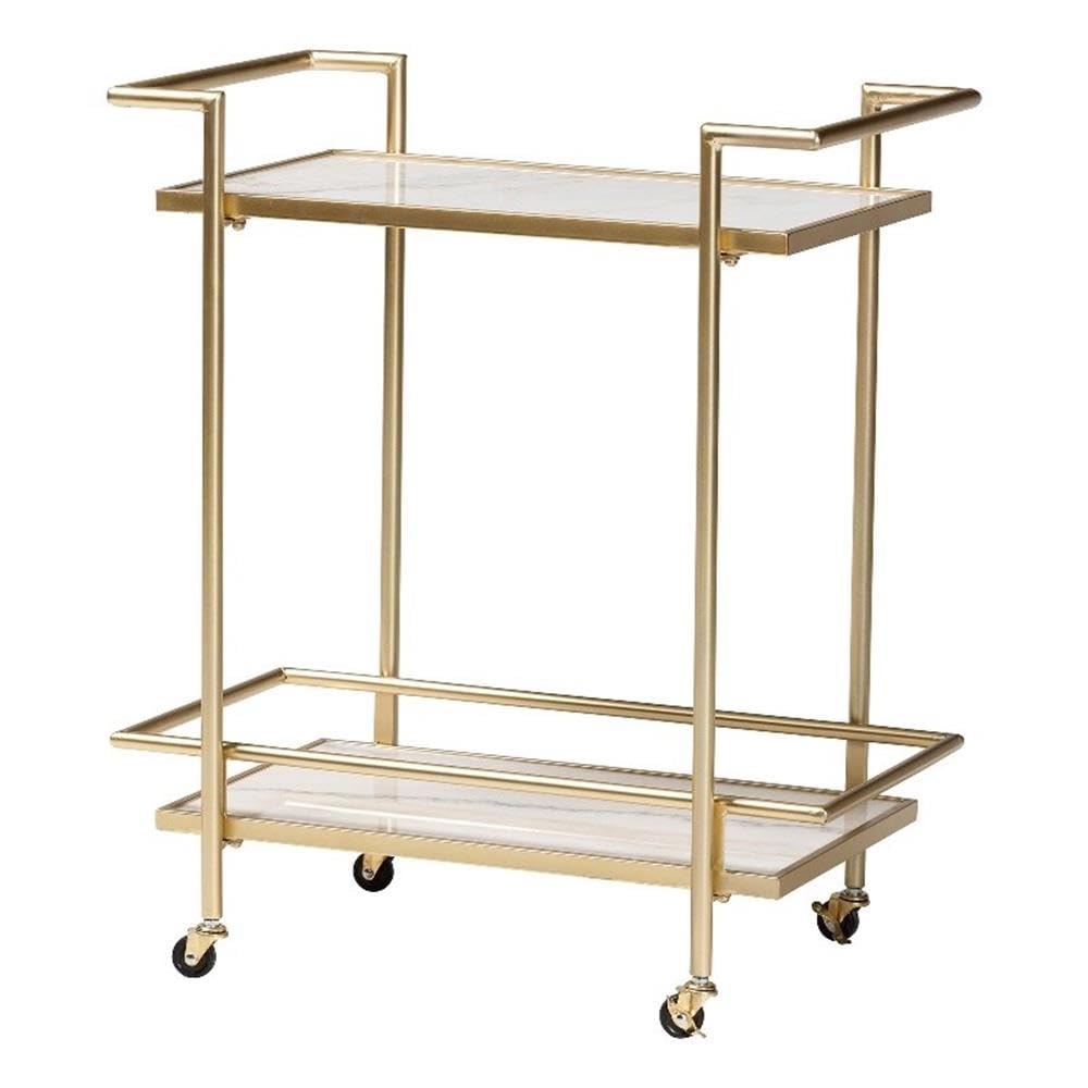 Baxton Studio Louise Wine Cart - Thumbnail 3