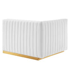 Modway Conjure Channel Tufted Performance Velvet Left-Arm Chair in Gold