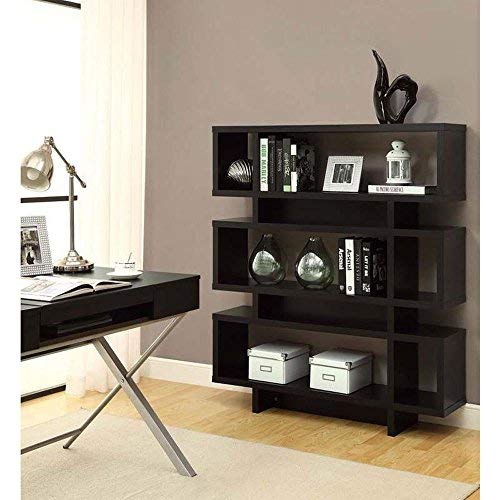 Monarch Specialties 2532 Bookshelf, Bookcase, Etagere, 4 Tier, 55' H, Office, Bedroom, Laminate, White, Contemporary, Modern Bookcase-55 Style, 47.25' L x 12' W x 54.75' H