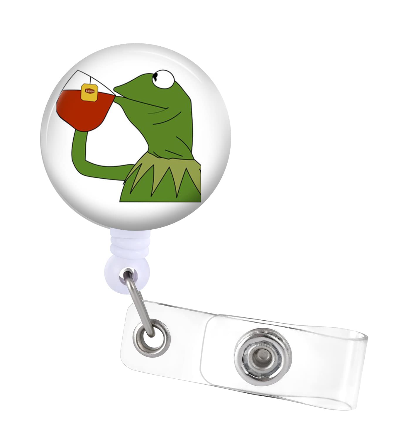 Badge Reels Holder Retractable With Id Clip For Nurse Name Tag Card Funny Fun Meme Cartoon Frog Nursing Doctor Teacher Student M