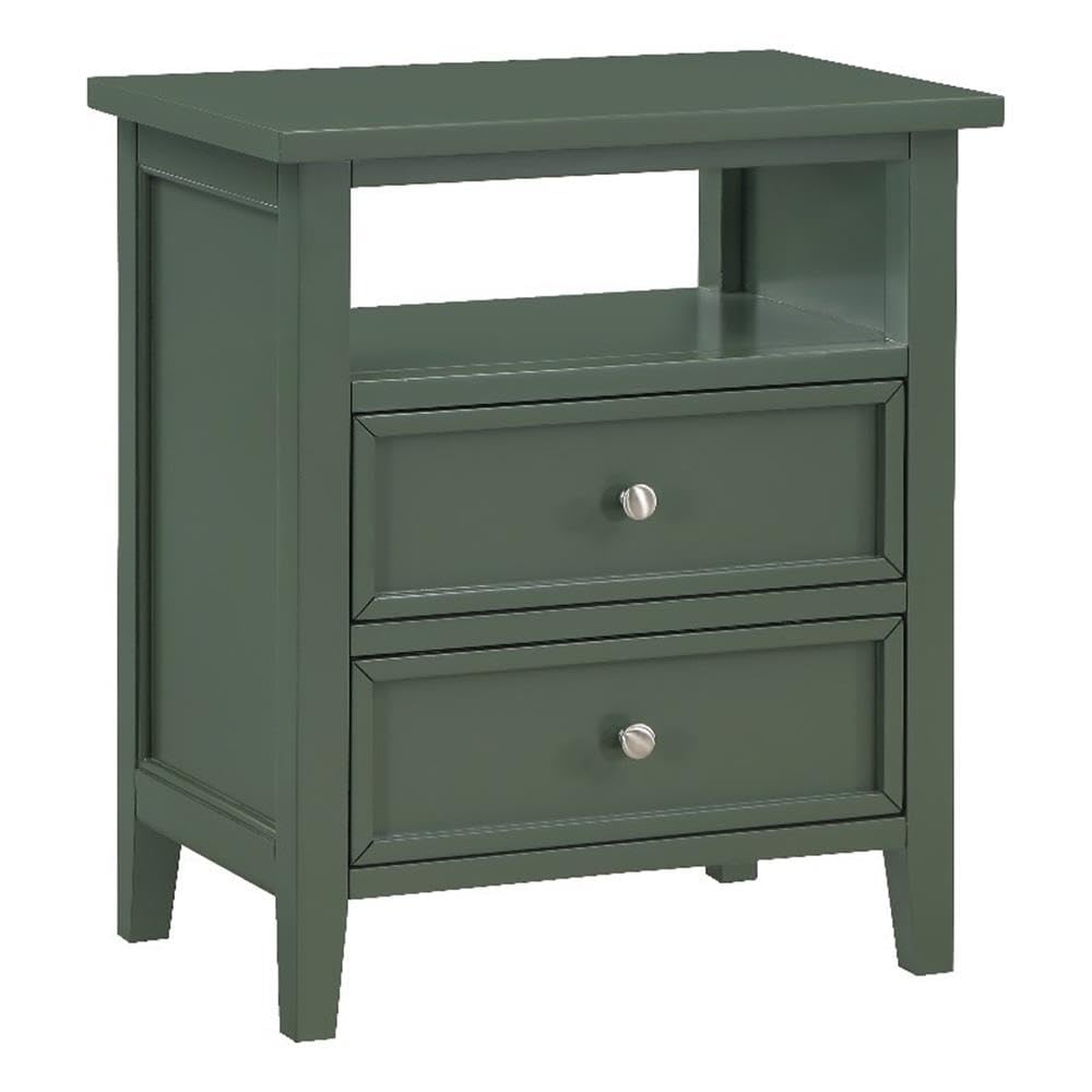 Comfort Pointe Walker Vintage Green Wood 2-Drawer Nightstand