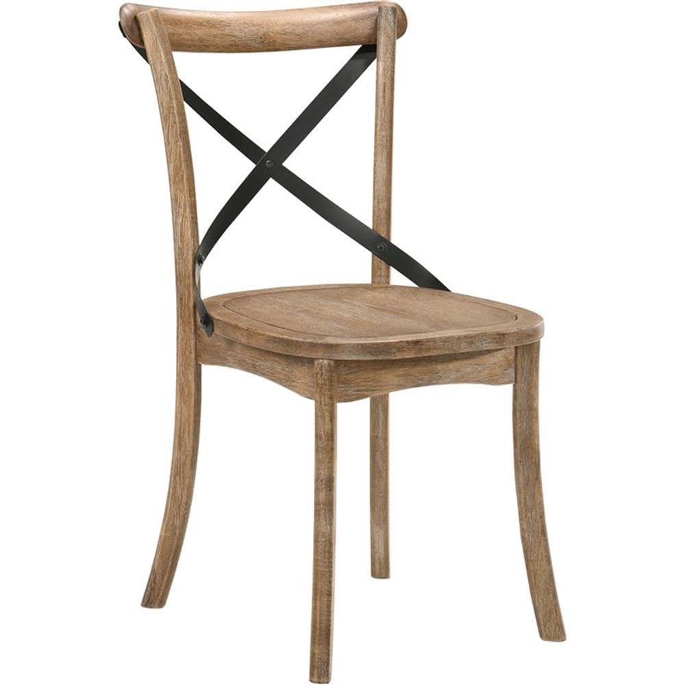 Acme Kendric Wooden Side Chair in Rustic Oak Set of 2