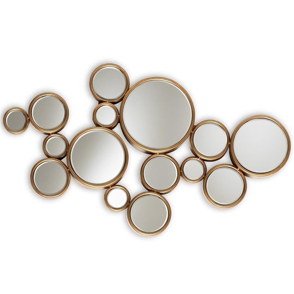 Baxton Studio Cassiopeia Modern and Contemporary Antique Gold Finished Bubble Accent Wall Mirror