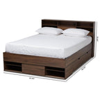 Baxton Studio Modern Queen Bed with Dark Brown SEBED13017026-Columbia-Queen