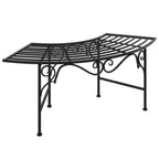 vidaXL - Tree Bench Black Steel - 44.5 Patio Garden Seat