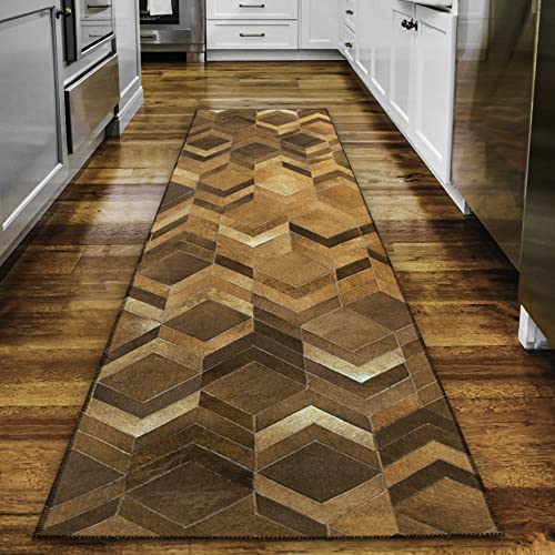 Dalyn Rugs Stetson Patchwork Faux Cowhide Ss5 Spice 2'3&quot; X 12'