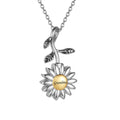 Gisunye Sunflower Cremation Jewelry for Ashes for women Keepsake Stainless Steel Memorial Pendant Cremation Urn Necklace for Hum