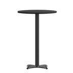 Flash Furniture 36'' Round Black Laminate Table Top with 30'' x 30'' Bar Height Table Base