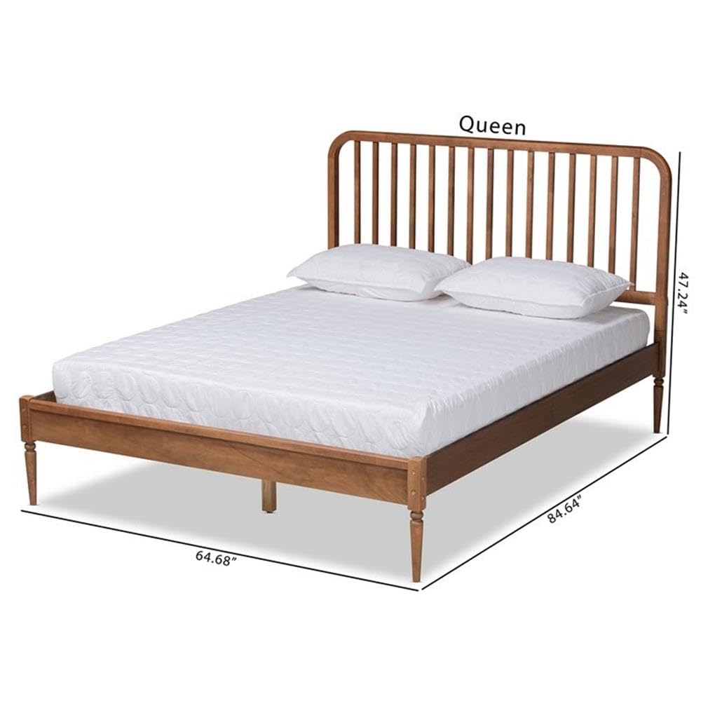 Baxton Studio Neilan Modern and Contemporary Walnut Brown Finished Wood King Size Platform Bed