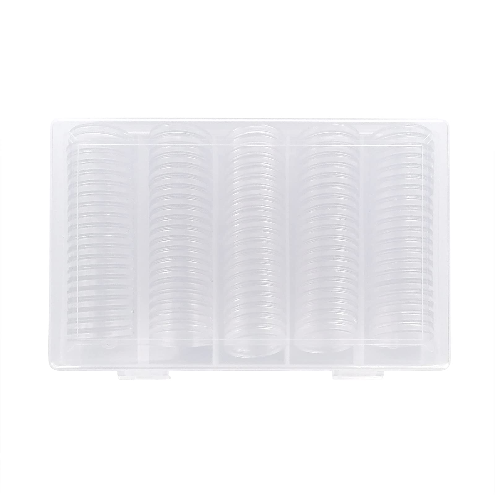 Yolcar 100Pack 25Mm Coin Storage Capsules Holder, Round High Transparency Plastic Coin Container Case For Coin Collection Suppli