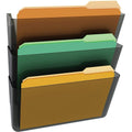 Deflecto Office Docupocket Def73602Rt, Wall File Organizer, Stackable, Letter Size, Smoke, Set Of 3, 13'W X 7'H X 4'D