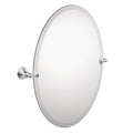 Moen Glenshire Chrome 26 x 22-Inch Frameless Pivoting Bathroom Mirror, Wall Mounted Oval Tilting Mirror for Bath, Vanity, DN2692