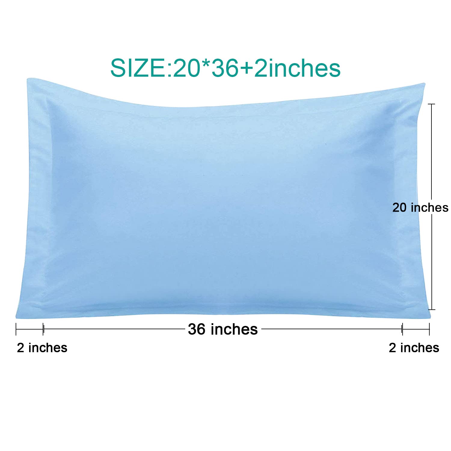 Ntbay 100% Brushed Microfiber King Pillow Shams Set Of 2, Super Soft And Cozy, Wrinkle, Fade, Stain Resistant 20X36 Inches Oxford Pillowcases, Sky Blue