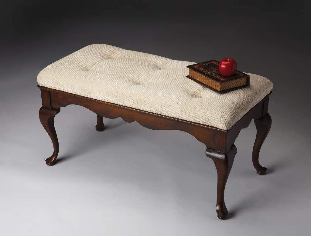 HomeRoots Wood Classic Cherry Brown Finish Bench