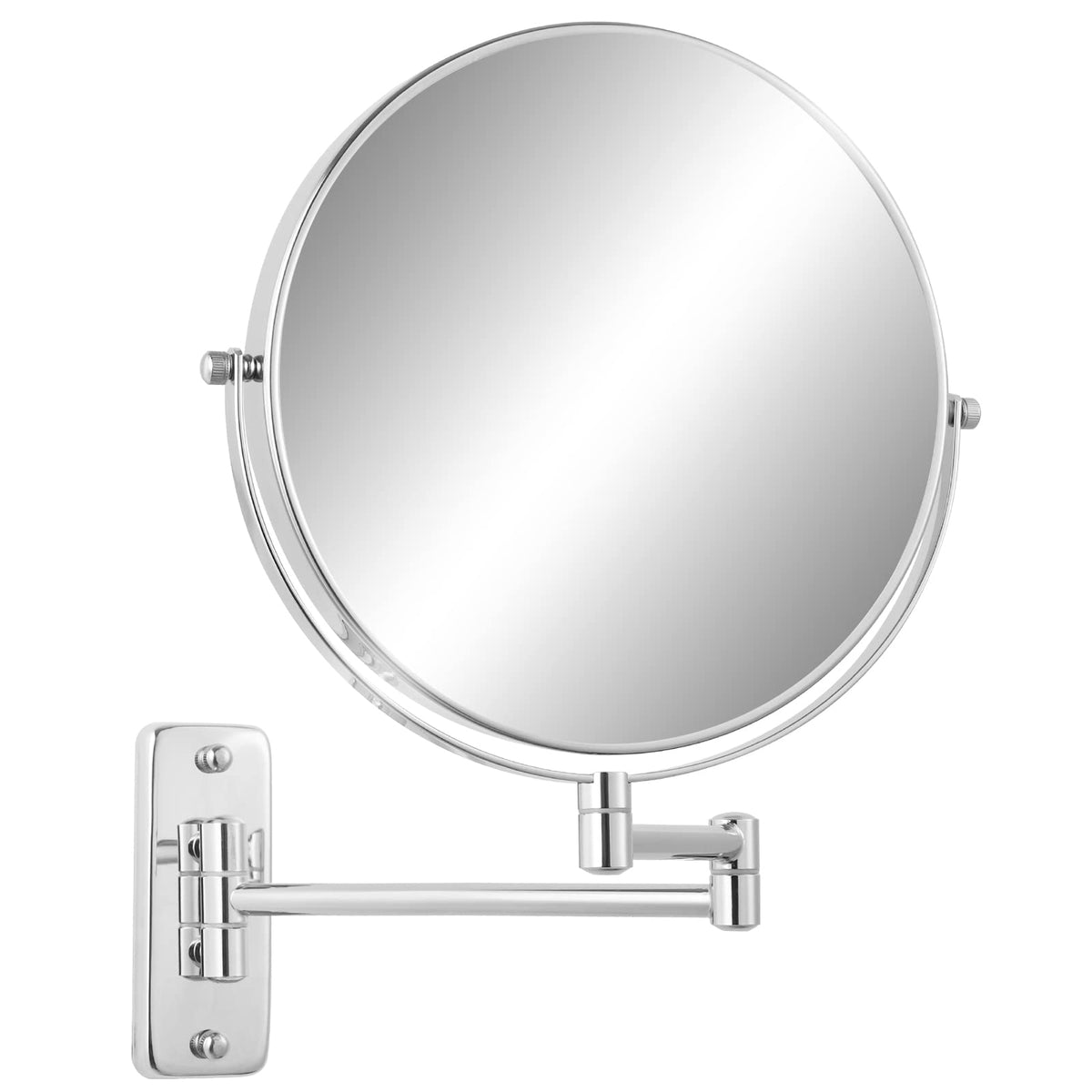 FFowcye 9' Magnifying Wall Mounted Makeup Mirror, 1x/7x Double-Sided Bathroom Vanity Mirror, Swivel Extendable Shaving Mirror, 
