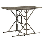 vidaXL 7-Piece Patio Dining Set with Cushions - Gray Poly Rattan & Powder-Coated Steel Outdoor Garden Furniture - Arm Chairs, Armless Chairs, Stools - Compact Storage & Removable Covers