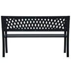 vidaXL Patio Bench with Comfortable Backrest - Long-Lasting Durable Steel Frame and Plastic - Perfect for Garden, Patio, and Outdoor Spaces - Black