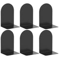 Alotche Bookends 3 Pairs, Metal Round Book Ends For Shelves And Desk, Black Stopper To Hold Books For Home Office