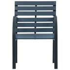 vidaXL Outdoor Patio Chairs Set of 2 - Gray Wood with Steel Frame - Classic Design for Garden, Yard, Balcon